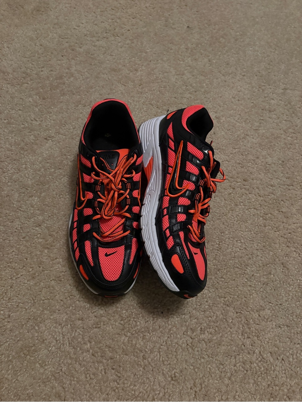 Nike Kids Black and Orange Mesh Running Sneakers